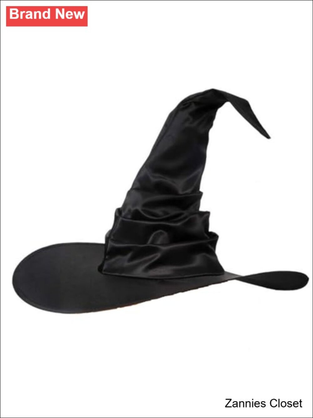 👻 Witch Hat Big Ruffled Wide Brim Non-Woven Fabric Halloween Costume Accessory